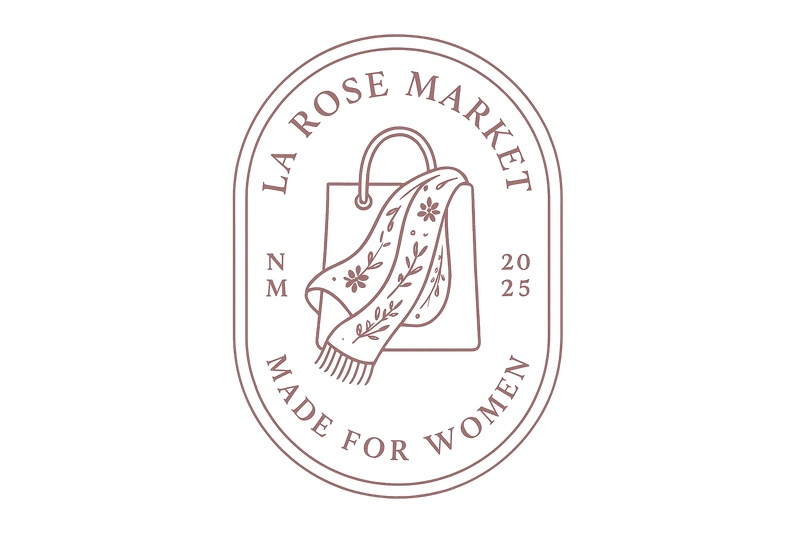 Logo of La Rose Market with a scarf design on a white background